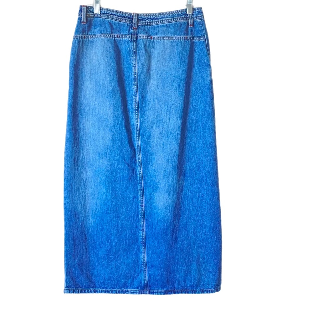 BILL BLASS Vintage Skirt Faded Denim Sz S - Picture 2 of 5